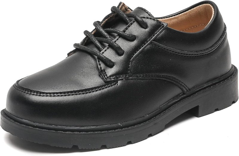 DADAWEN Toddler Boys Girls Classic Lace-Up Dress Shoes Oxfords Wedding Church School Uniform Shoes (Toddler/Little Kid/Big Kid) - Image 1